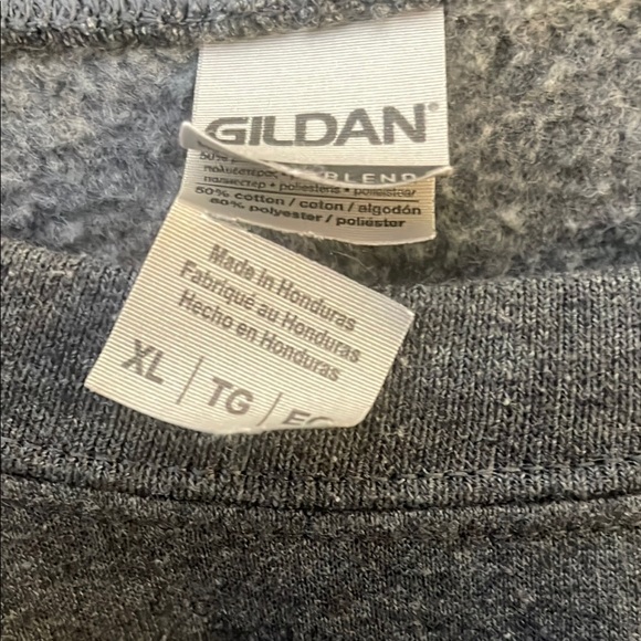 Gildan Gray Crew Neck Sweater with Iowa Print - Picture 2 of 5